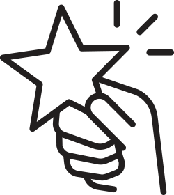 hand holding a star icon